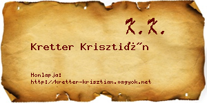 Kretter Krisztián névjegykártya